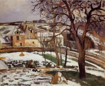 El efecto de la nieve en l Hermitage Pontoise 1875 Camille Pissarro Pinturas al óleo